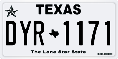 TX license plate DYR1171