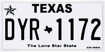 TX license plate DYR1172
