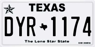 TX license plate DYR1174