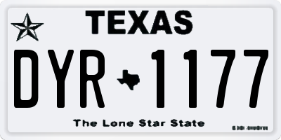 TX license plate DYR1177