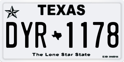 TX license plate DYR1178