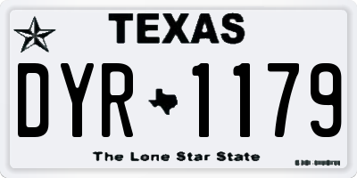 TX license plate DYR1179