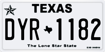 TX license plate DYR1182