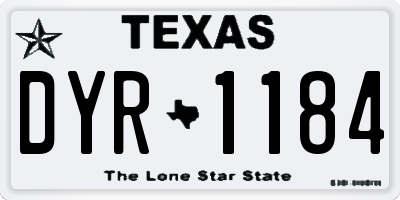 TX license plate DYR1184