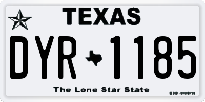 TX license plate DYR1185