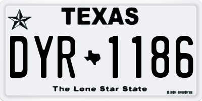 TX license plate DYR1186