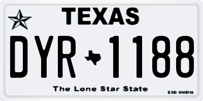 TX license plate DYR1188