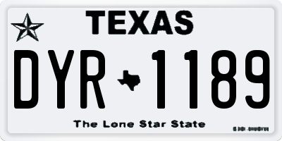TX license plate DYR1189