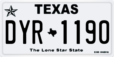 TX license plate DYR1190