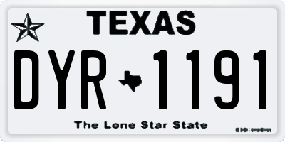 TX license plate DYR1191