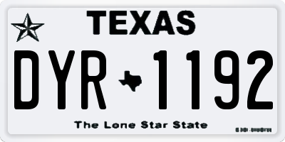 TX license plate DYR1192