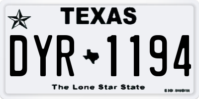 TX license plate DYR1194