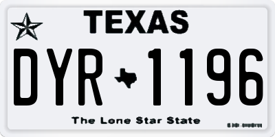 TX license plate DYR1196