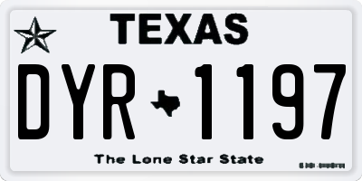 TX license plate DYR1197