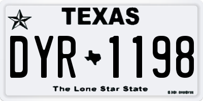 TX license plate DYR1198