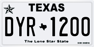 TX license plate DYR1200