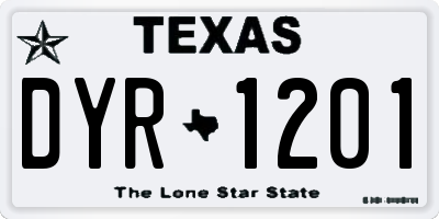 TX license plate DYR1201
