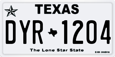 TX license plate DYR1204