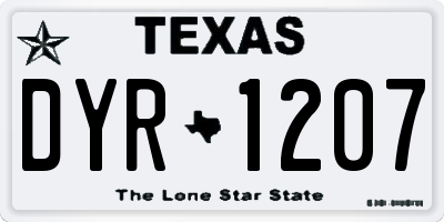 TX license plate DYR1207