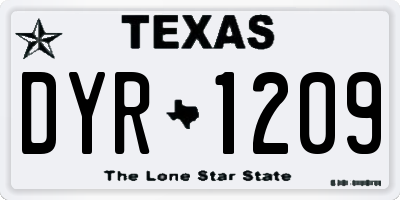TX license plate DYR1209