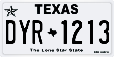 TX license plate DYR1213