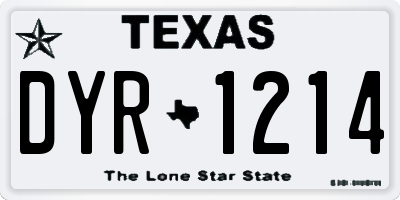 TX license plate DYR1214