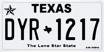 TX license plate DYR1217