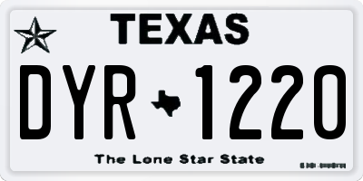 TX license plate DYR1220