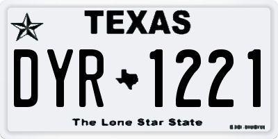 TX license plate DYR1221