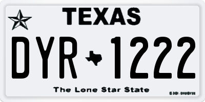 TX license plate DYR1222