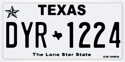 TX license plate DYR1224