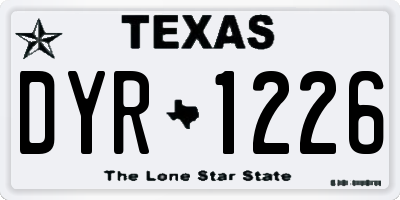 TX license plate DYR1226