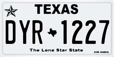 TX license plate DYR1227