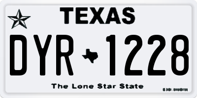 TX license plate DYR1228