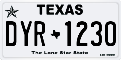 TX license plate DYR1230