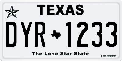 TX license plate DYR1233