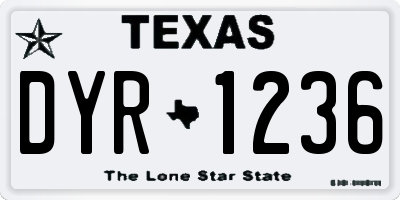 TX license plate DYR1236