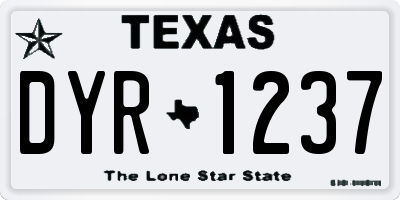 TX license plate DYR1237