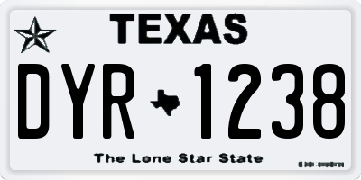 TX license plate DYR1238