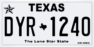 TX license plate DYR1240