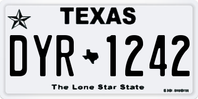 TX license plate DYR1242