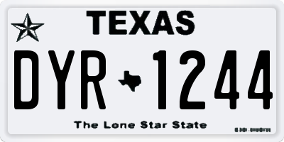 TX license plate DYR1244
