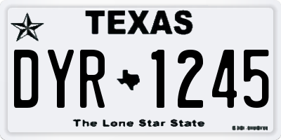 TX license plate DYR1245