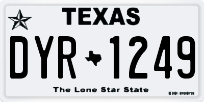 TX license plate DYR1249
