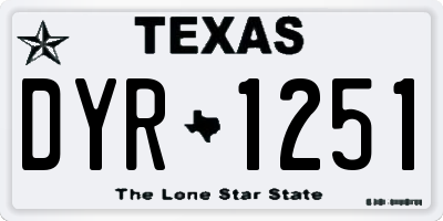 TX license plate DYR1251