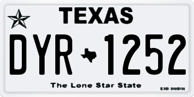 TX license plate DYR1252
