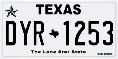 TX license plate DYR1253