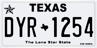 TX license plate DYR1254