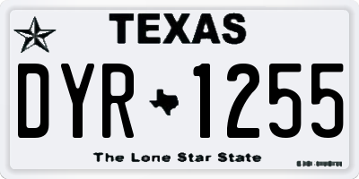 TX license plate DYR1255