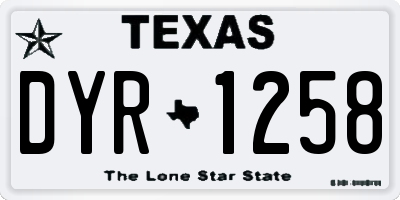 TX license plate DYR1258